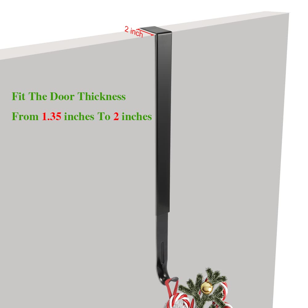 2 Pack Wreath Hanger, Adjustable Wreath Hanger Length from 14 to 26 Inches, Wreaths Holder Hook 20LB Heavy Duty — view 2